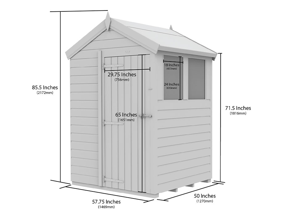 5ft x 4ft Apex Shed