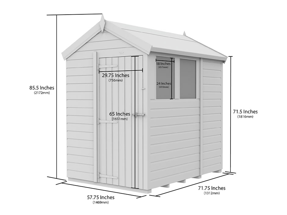 5ft x 6ft Apex Shed