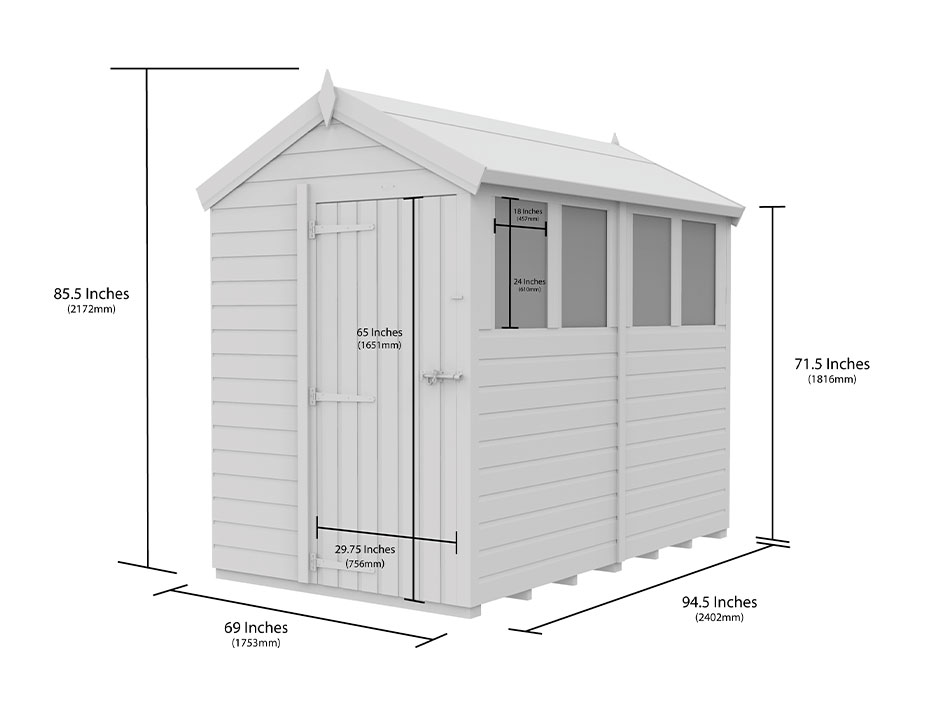 5ft x 8ft Apex Shed