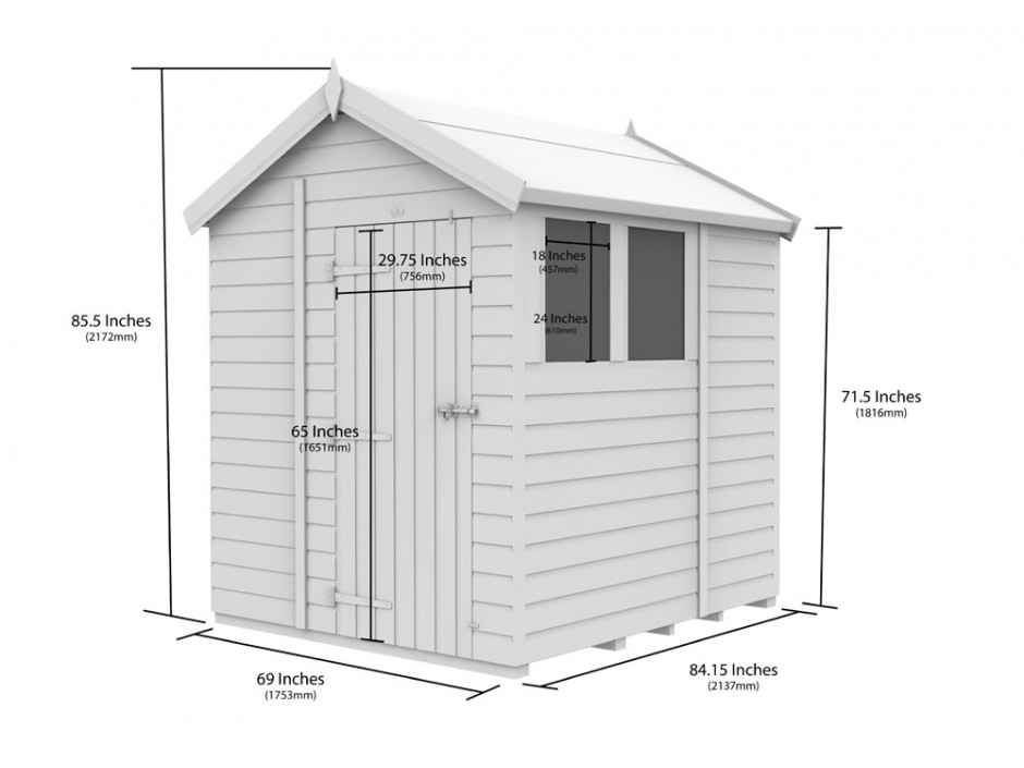 6ft x 7ft Apex Shed