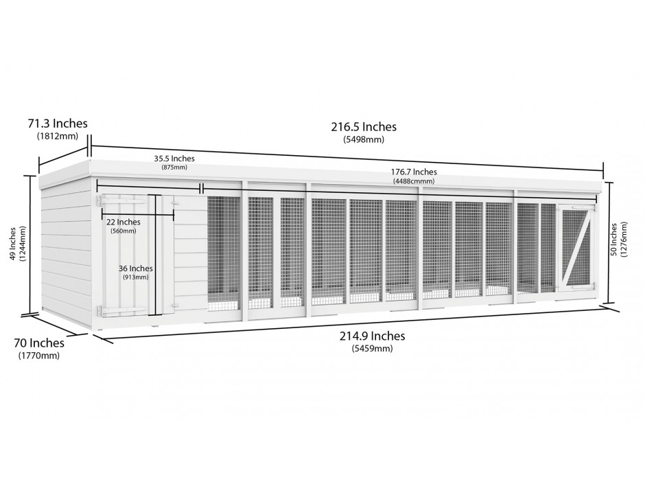 18ft x 6ft Dog Kennel and Run