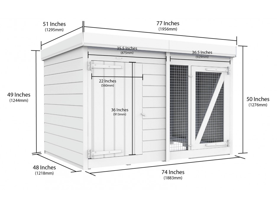 6ft x 4ft Dog Kennel and Run