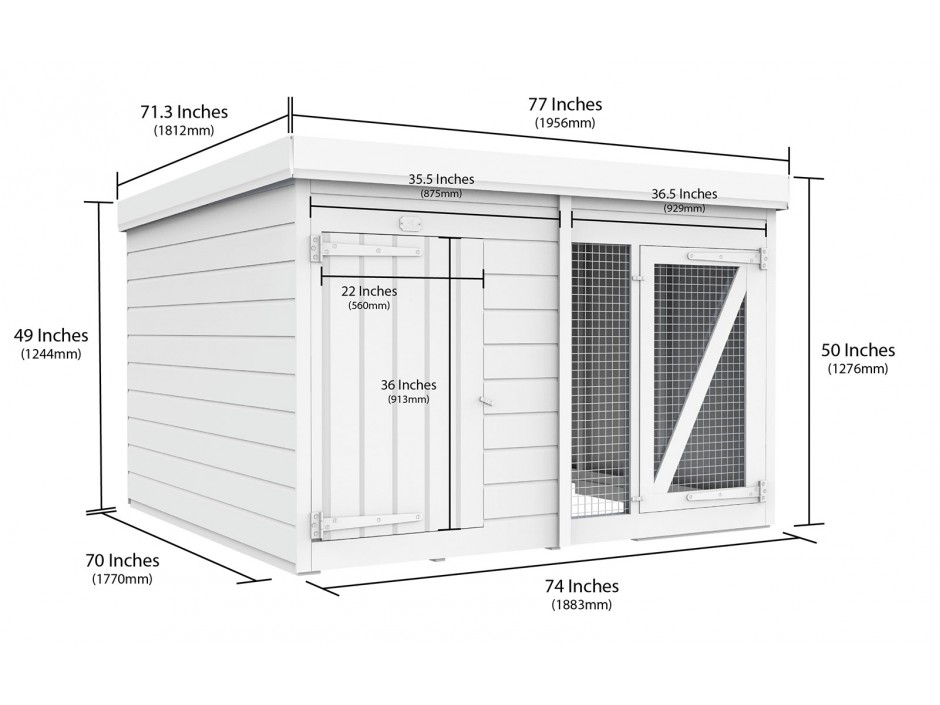 6ft x 6ft Dog Kennel and Run