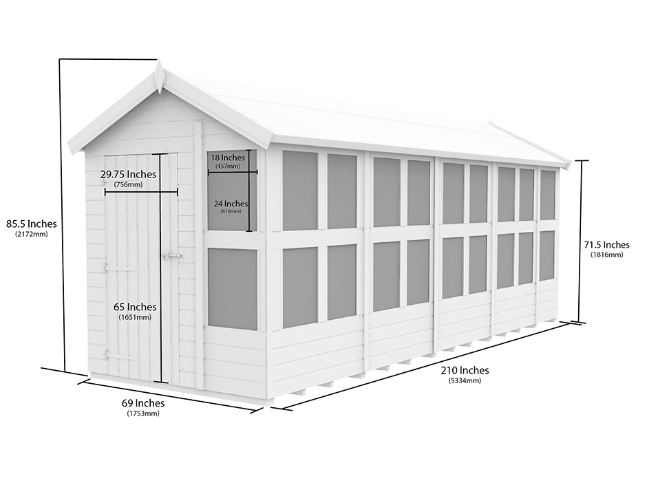 18ft x 6ft Apex Potting Shed