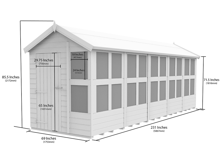 20ft x 6ft Apex Potting Shed