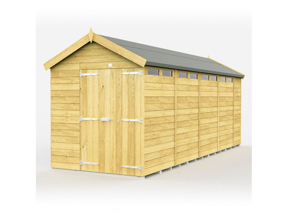 6ft x 18ft Apex Security Shed