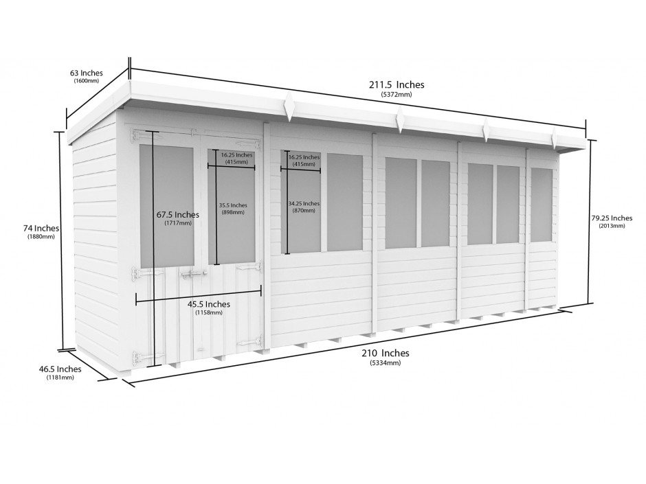 18ft x 4ft Pent Summer House