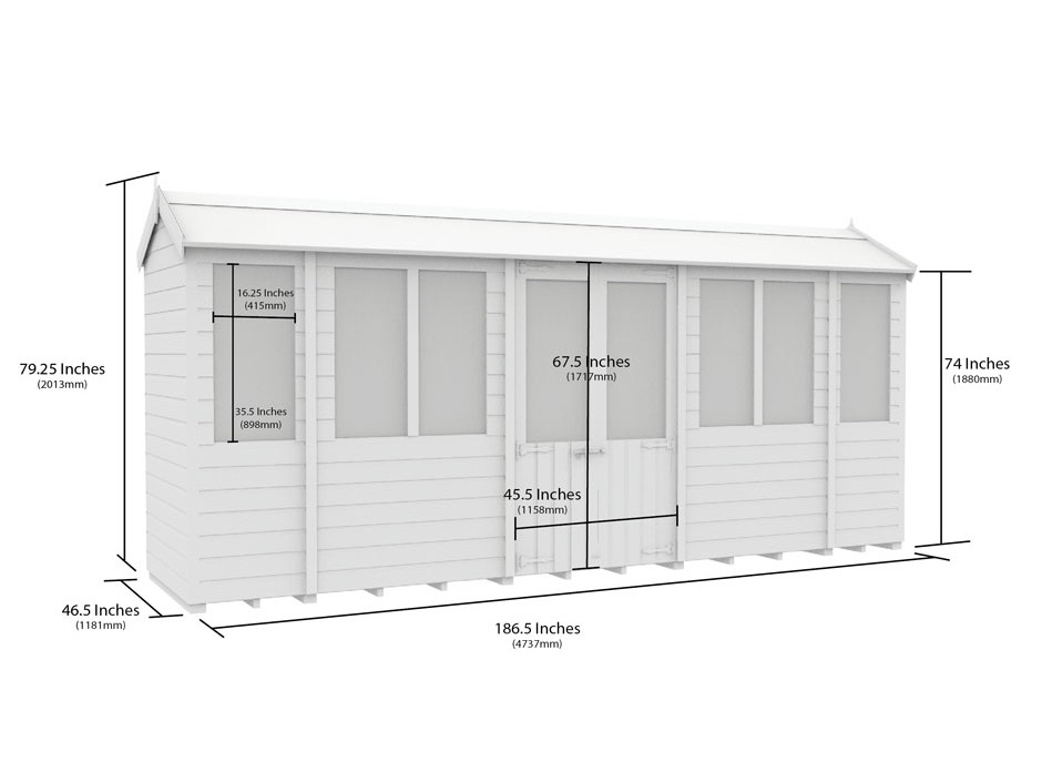 4ft x 16ft Apex Summer House