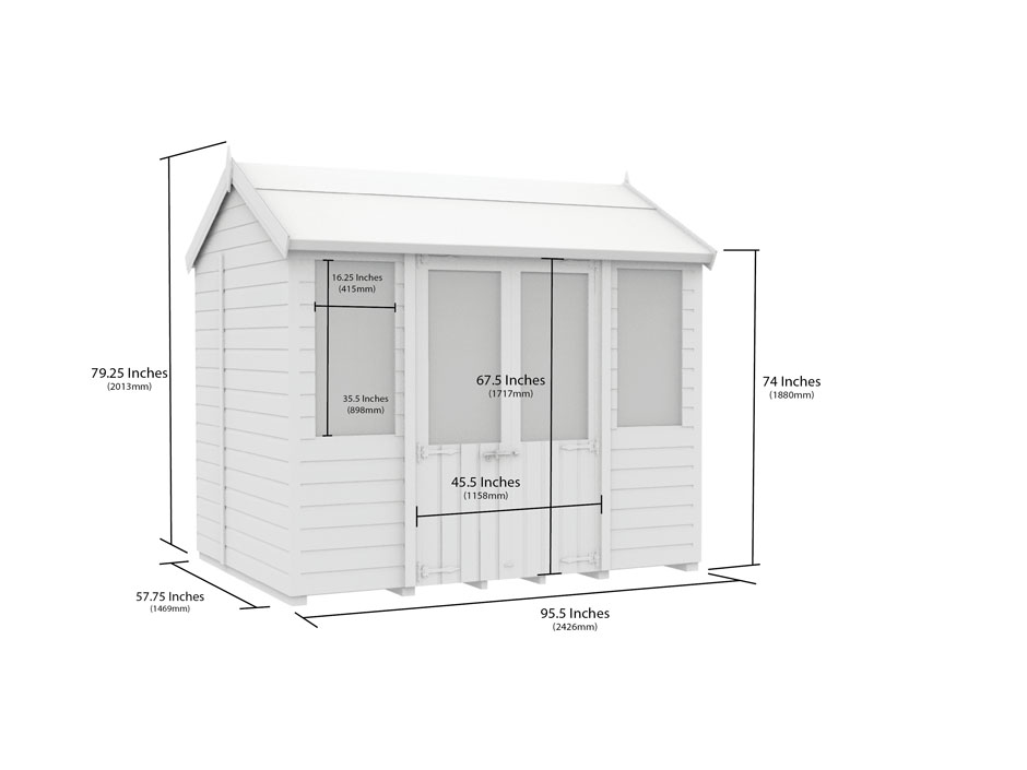 5ft x 8ft Apex Summer House