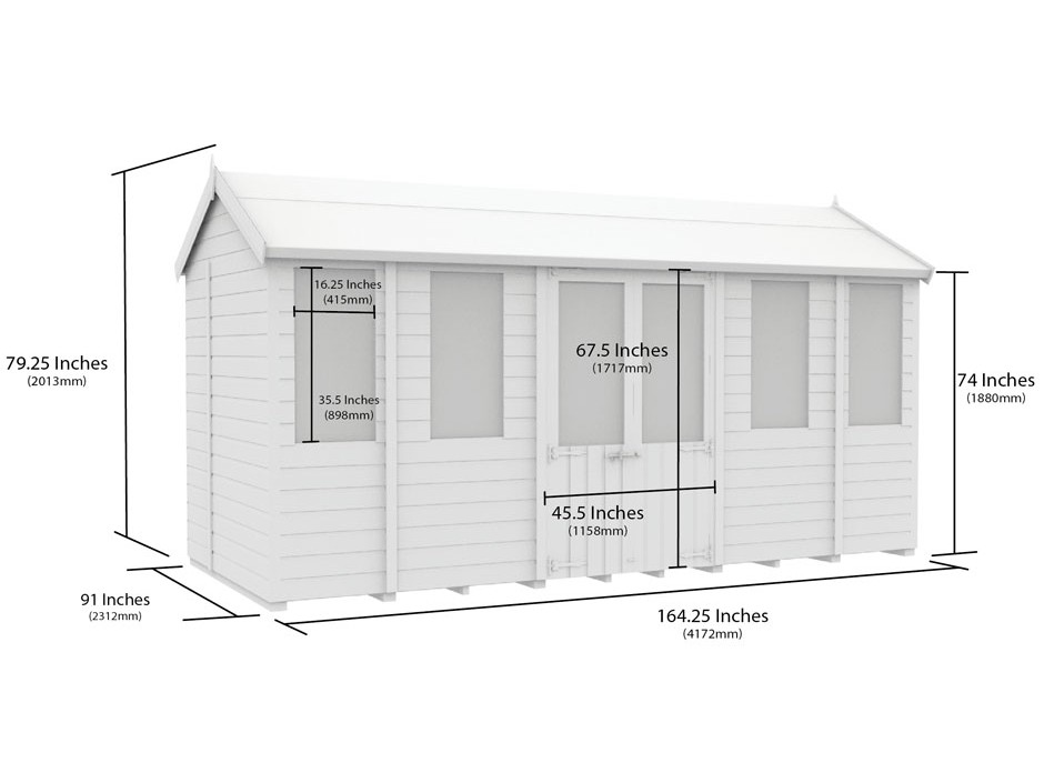 8ft x 14ft Apex Summer House