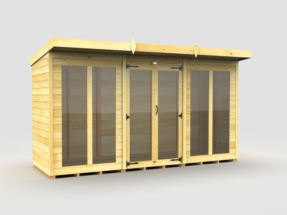 12ft x 4ft Pent Summer House (Full Height Window)