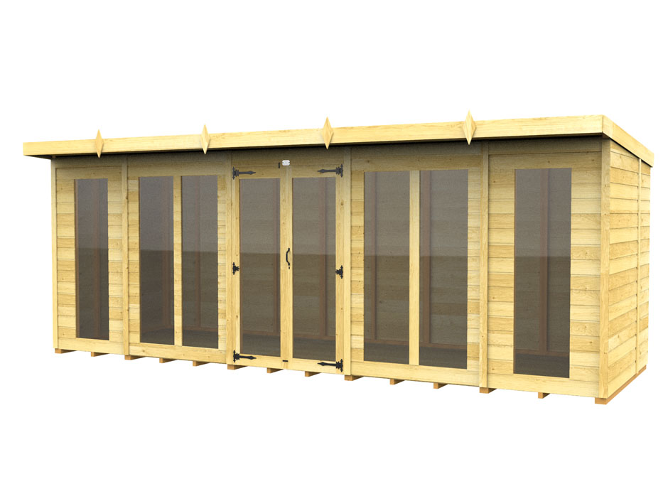 18ft x 7ft Pent Summer House (Full Height Window)