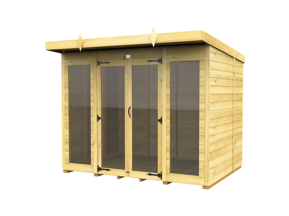 8ft x 5ft Pent Summer House (Full Height Window)