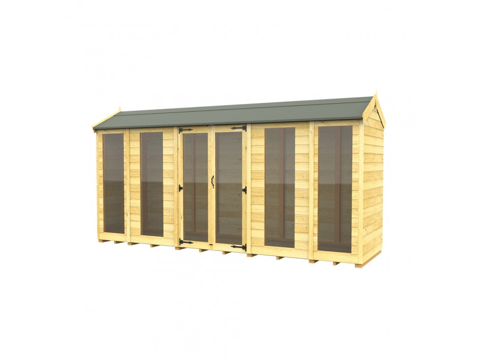 4ft x 14ft Apex Summer House (Full Height Window)