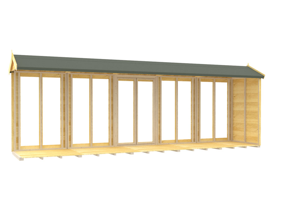 4ft x 20ft Apex Summer House (Full Height Window)