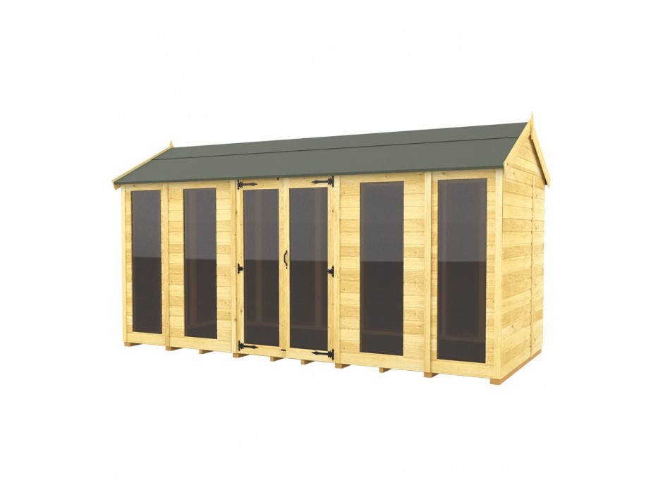 6ft x 14ft Apex Summer House (Full Height Window)