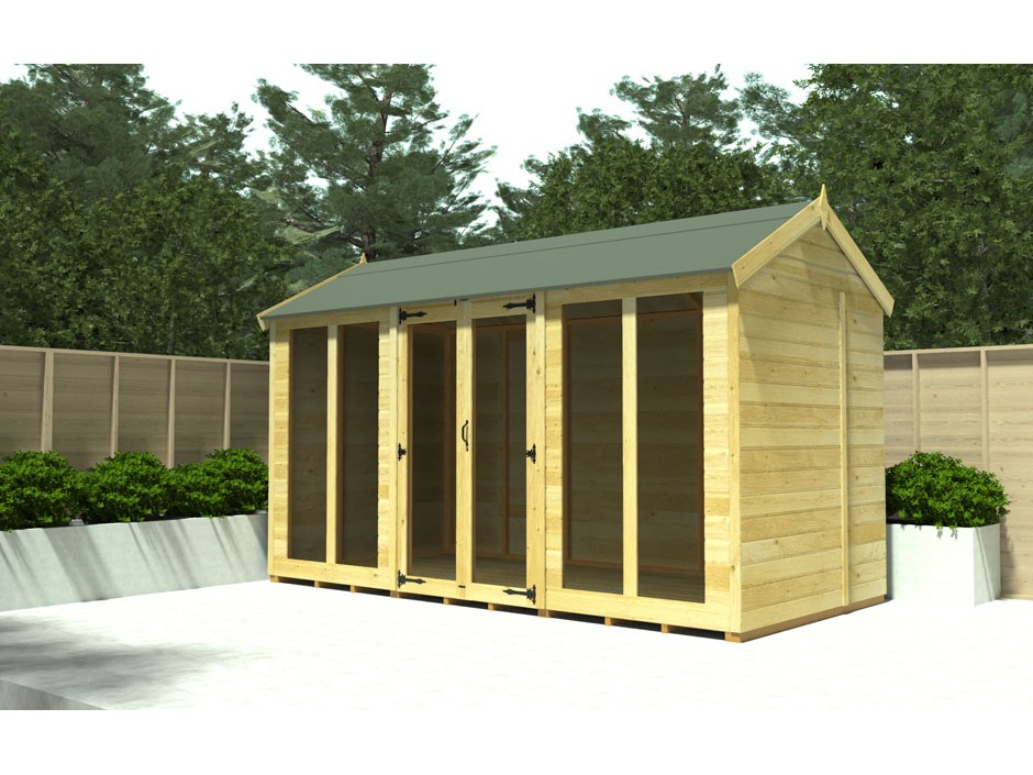 8ft x 18ft Apex Summer House (Full Height Window)