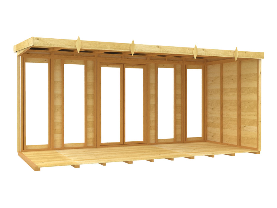 14ft x 8ft Pent Summer House (Full Height Window)