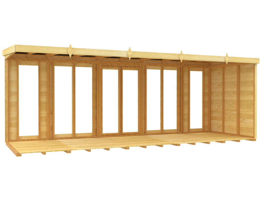 18ft x 8ft Pent Summer House (Full Height Window)