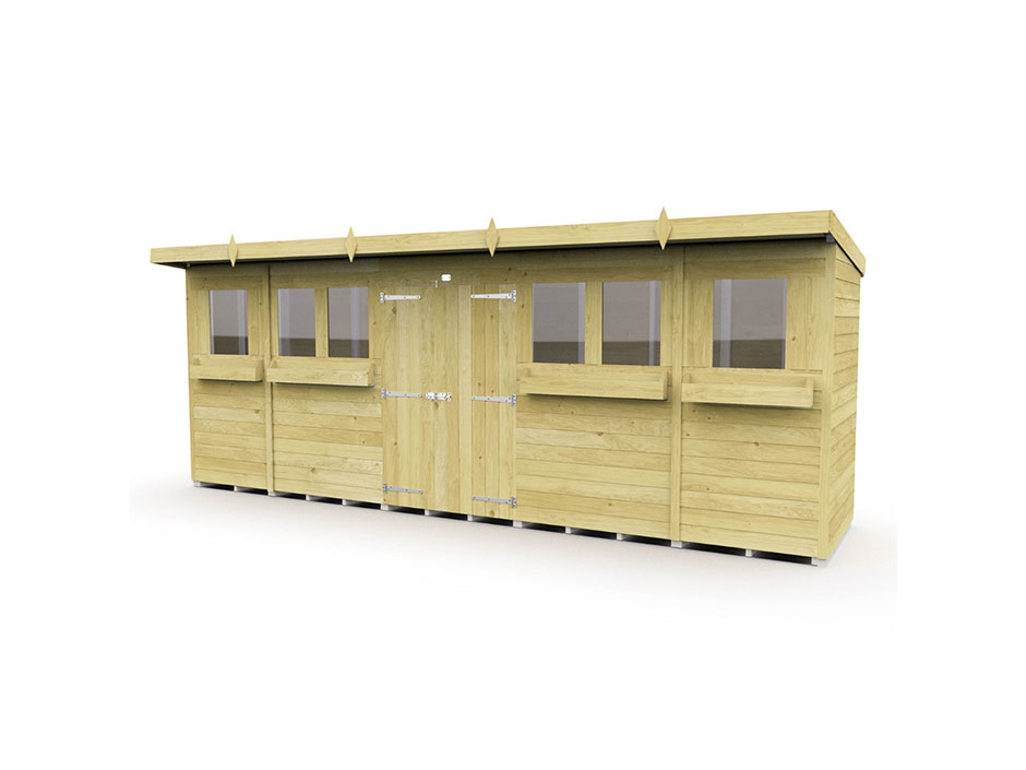 18ft x 4ft Pent Summer Shed