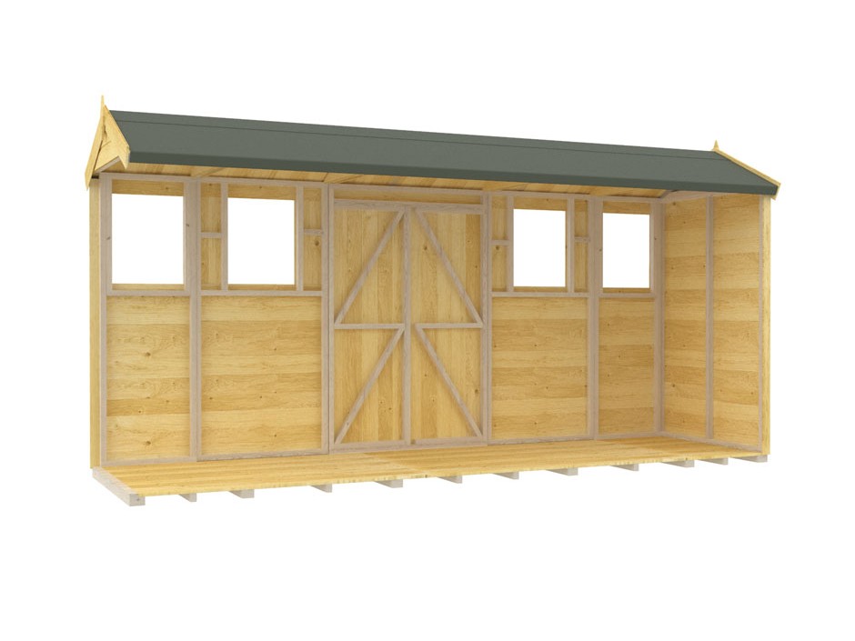 4ft x 14ft Apex Summer Shed