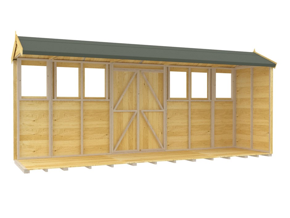 4ft x 16ft Apex Summer Shed