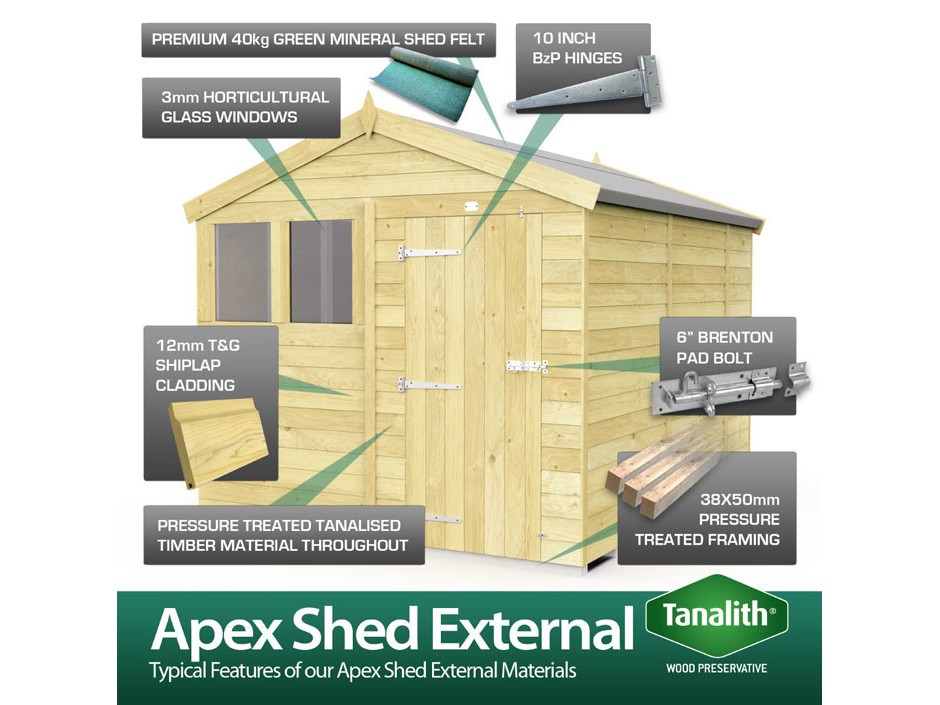 8ft x 18ft Apex Summer Shed